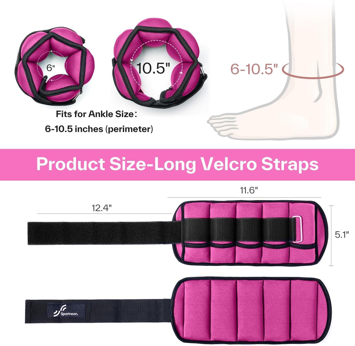 Adjustable Ankle & Wrist Weights – 4LB/13LB Pair for Women