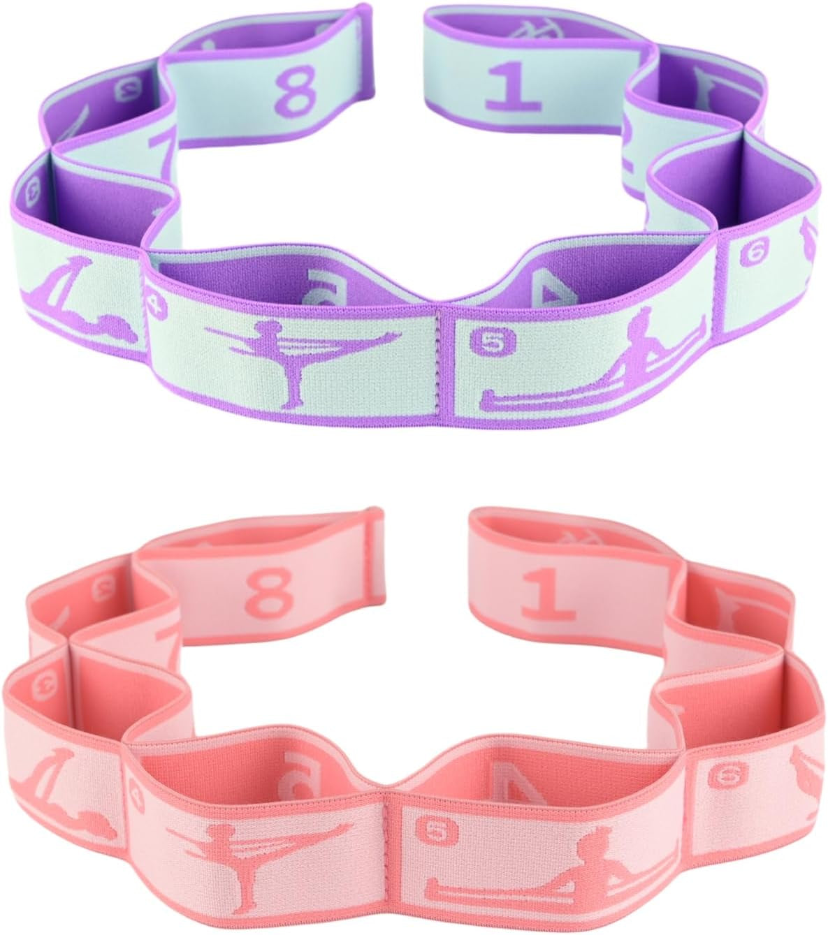 Elastic Yoga Stretching Strap with Loops – Pilates & Flexibility