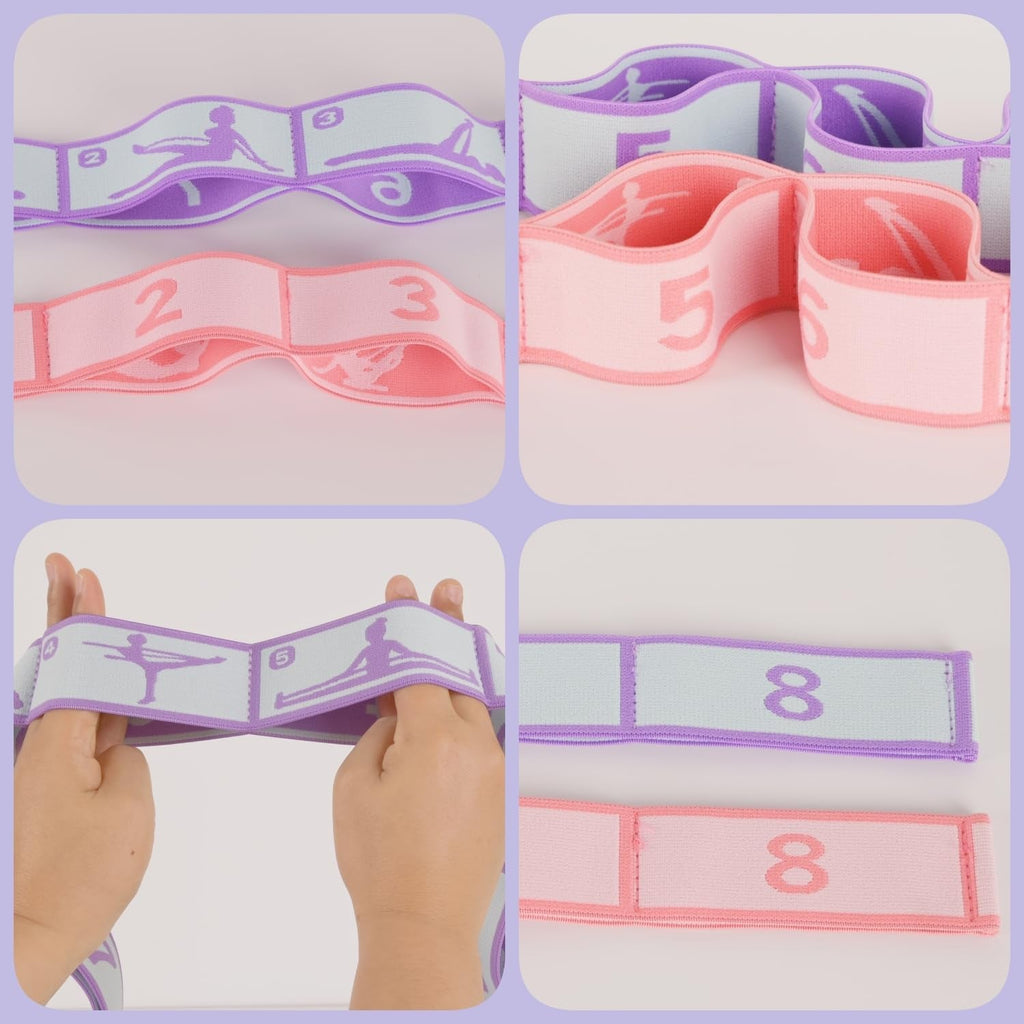 Elastic Yoga Stretching Strap with Loops – Pilates & Flexibility