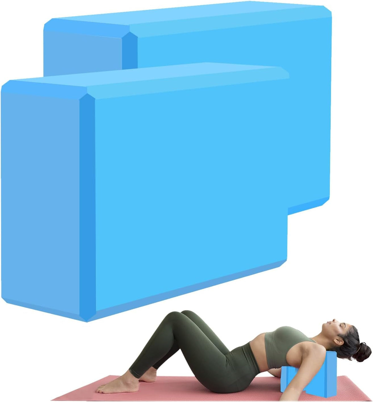 Gaiam Yoga Block – Latex-Free EVA Foam, Non-Slip Beveled Edges