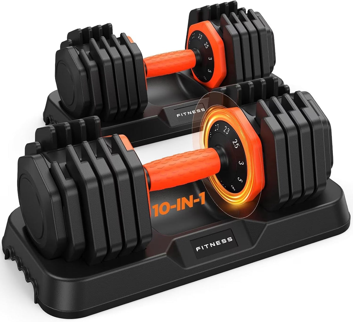 Adjustable Dumbbells 25LB Pair – 5-in-1, 5–25LB Weights