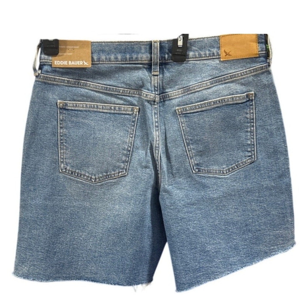 New Eddie Bauer Womens 10T Tall Authentic Voyager High Rise Cutoff Denim Shorts