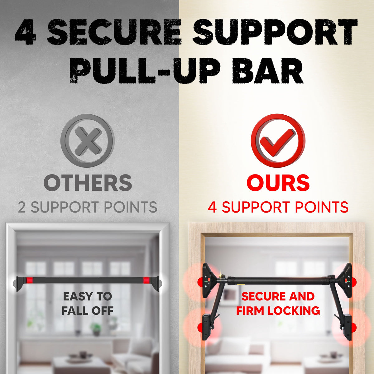 Pull-Up & Chin-Up Bar – Two-Way Support Upper Body Trainer