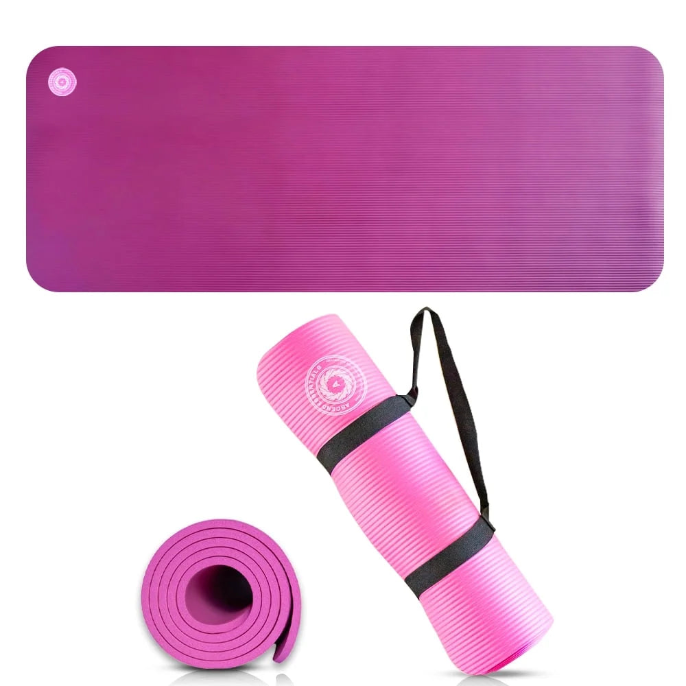 10mm Yoga Mat – Non-Slip Pilates & Fitness Mat with Carry Strap