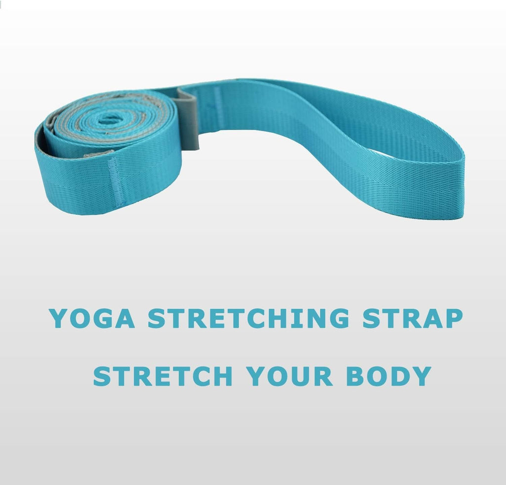 Yoga Stretching Strap with 12 Loops & Poster – Pilates & Gymnastics