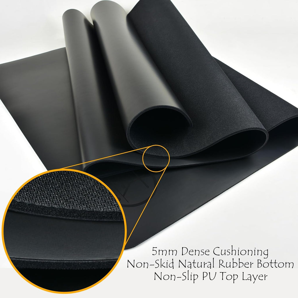 Hot Yoga Mat – Non-Slip Natural Rubber Mat with Carry Strap