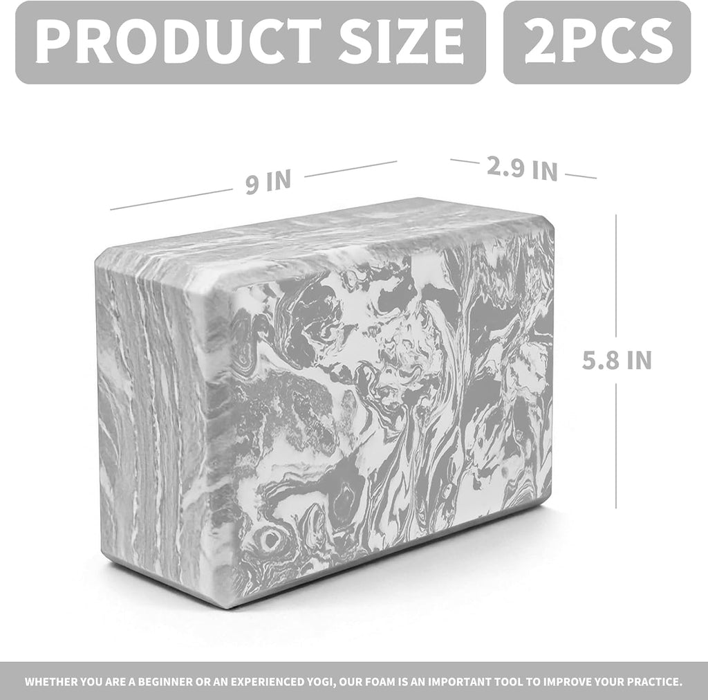 Yoga Blocks 2-Pack – High-Density Non-Slip EVA Foam, 9×6×3"