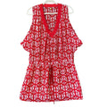 Leifsdottir Womens Size 8 V Neck Sleeveless Adjustable Waist Lined Mini Dress