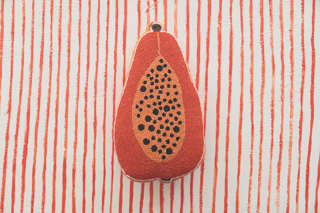 Beaded Papaya Accent Pillow