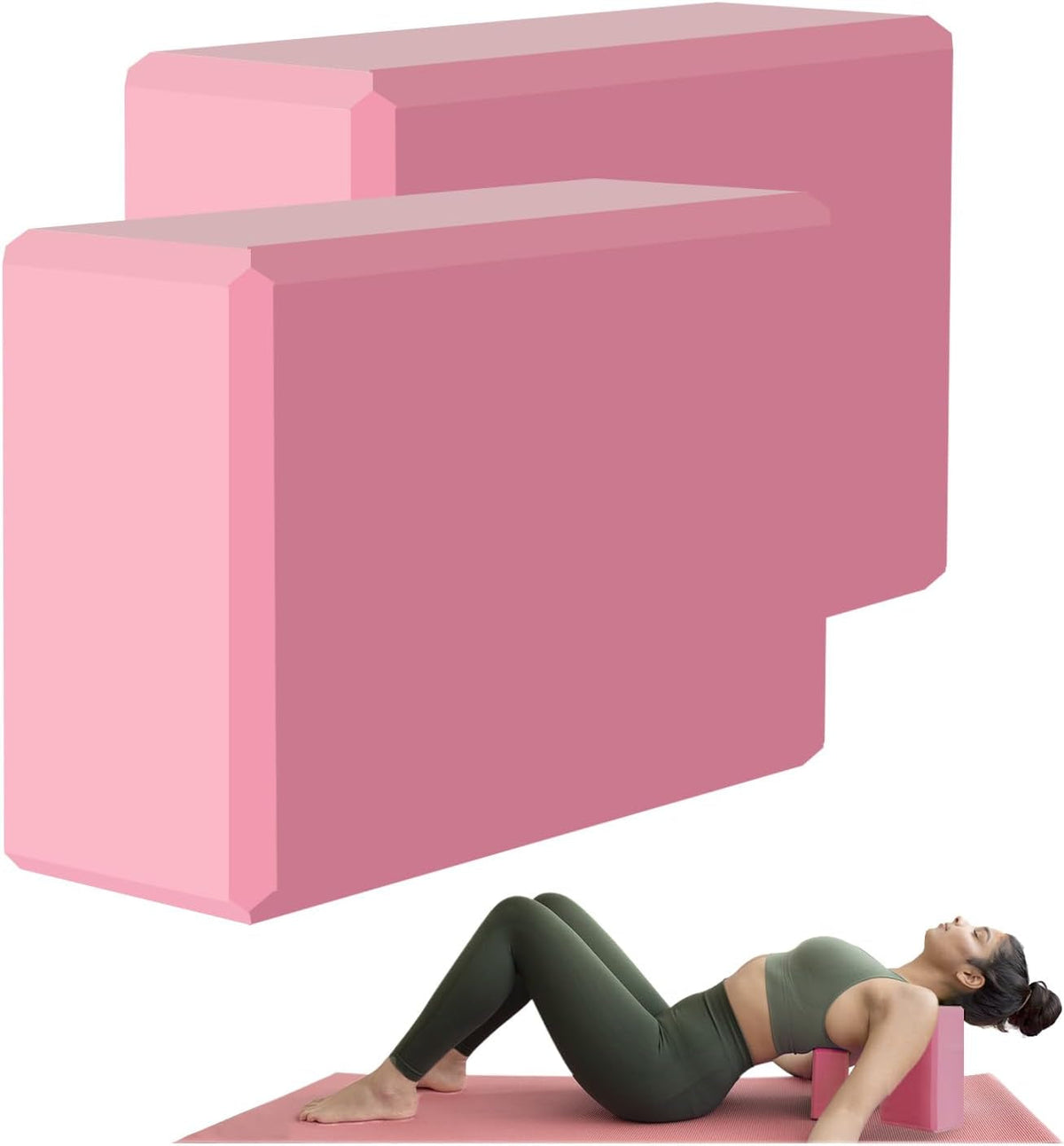 Gaiam Yoga Block – Latex-Free EVA Foam, Non-Slip Beveled Edges