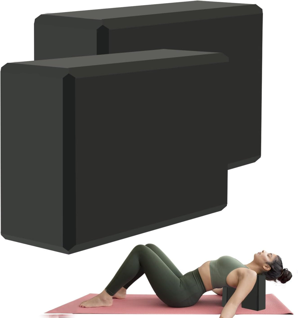 Gaiam Yoga Block – Latex-Free EVA Foam, Non-Slip Beveled Edges