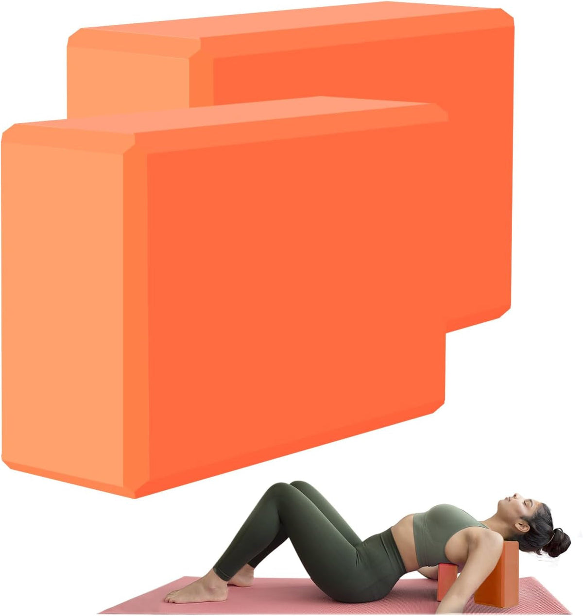 Gaiam Yoga Block – Latex-Free EVA Foam, Non-Slip Beveled Edges