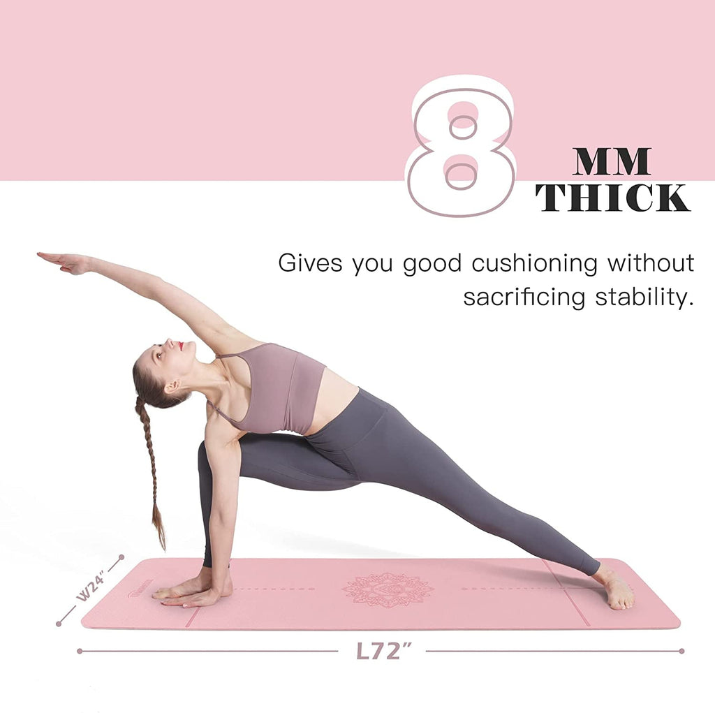 Extra-Thick TPE Yoga Mat – Non-Slip Mat with Sling & Storage Bag