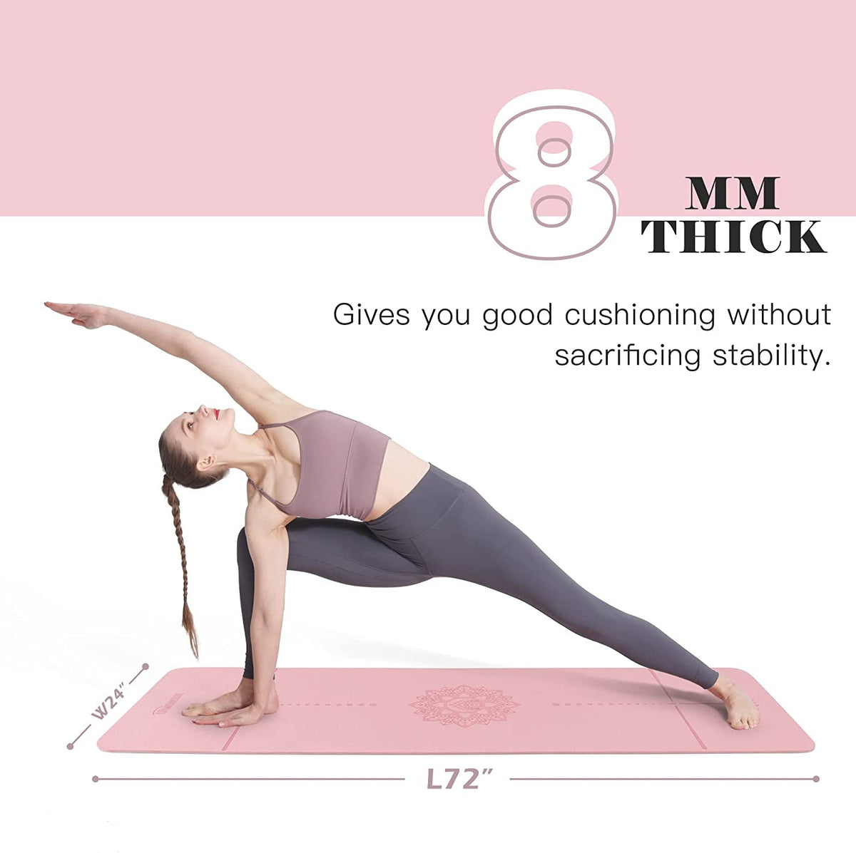 Extra-Thick TPE Yoga Mat – Non-Slip Mat with Sling & Storage Bag