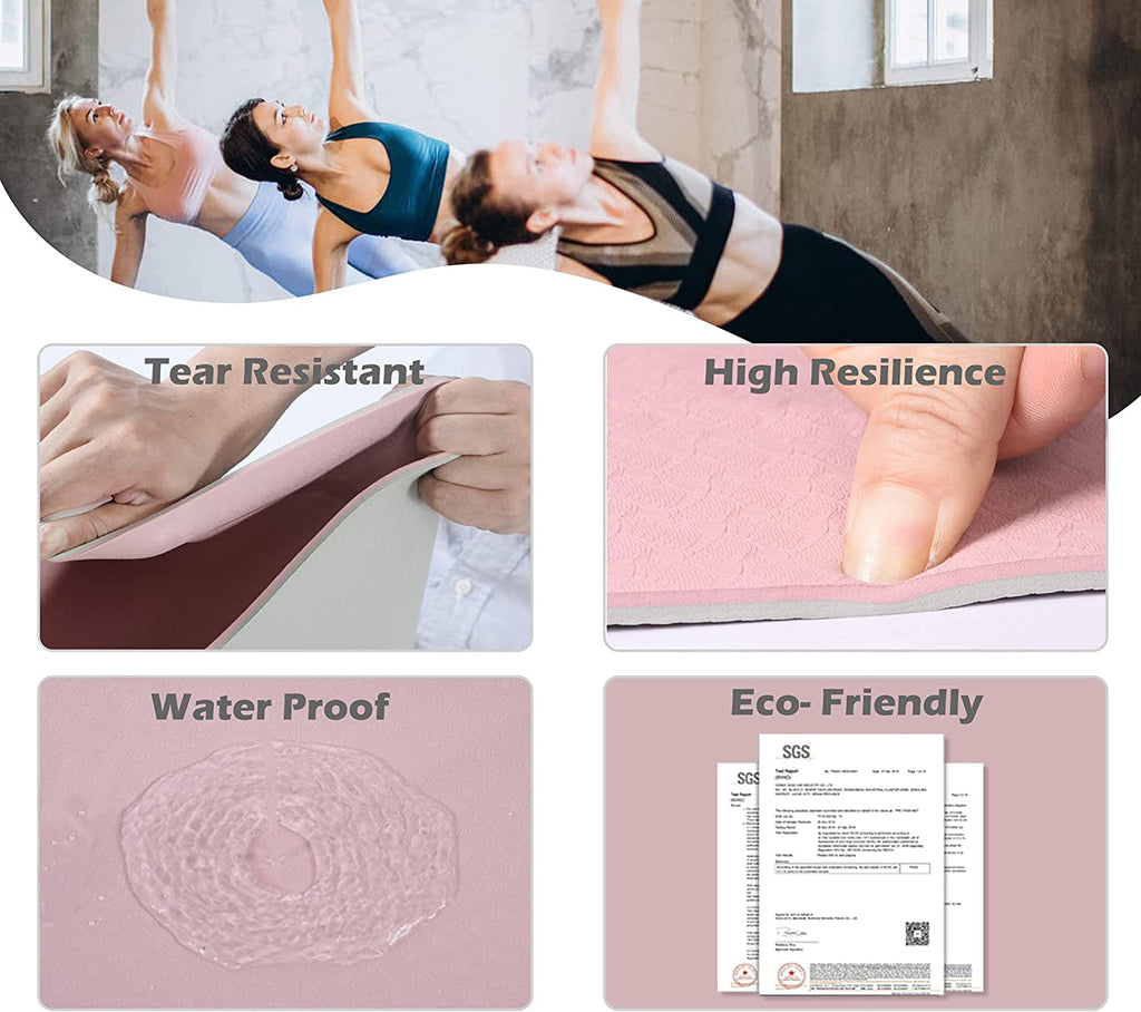 Extra-Thick TPE Yoga Mat – Non-Slip Mat with Sling & Storage Bag
