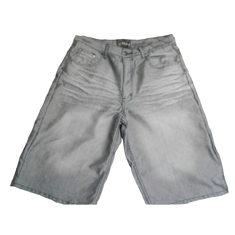 Vintage Y2K Chams Mens Size 36 Shinny Denim Baggy Loose Hip Hop Skater Shorts