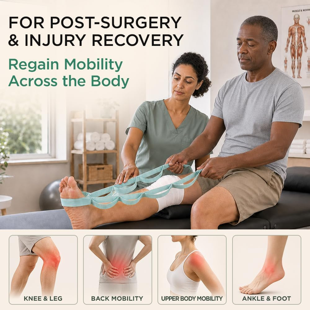 Stretching Strap with 10 Loops – Physical Therapy & Rehab Exercise