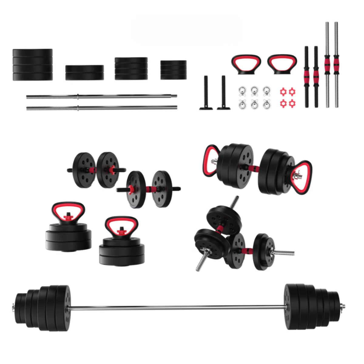 Smartbell Gym 100LB Adjustable Dumbbell & Barbell Weight Set