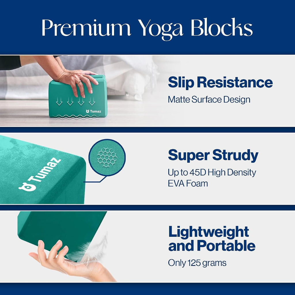 Yoga Blocks 2-Pack – High-Density EVA Foam Non-Slip Blocks