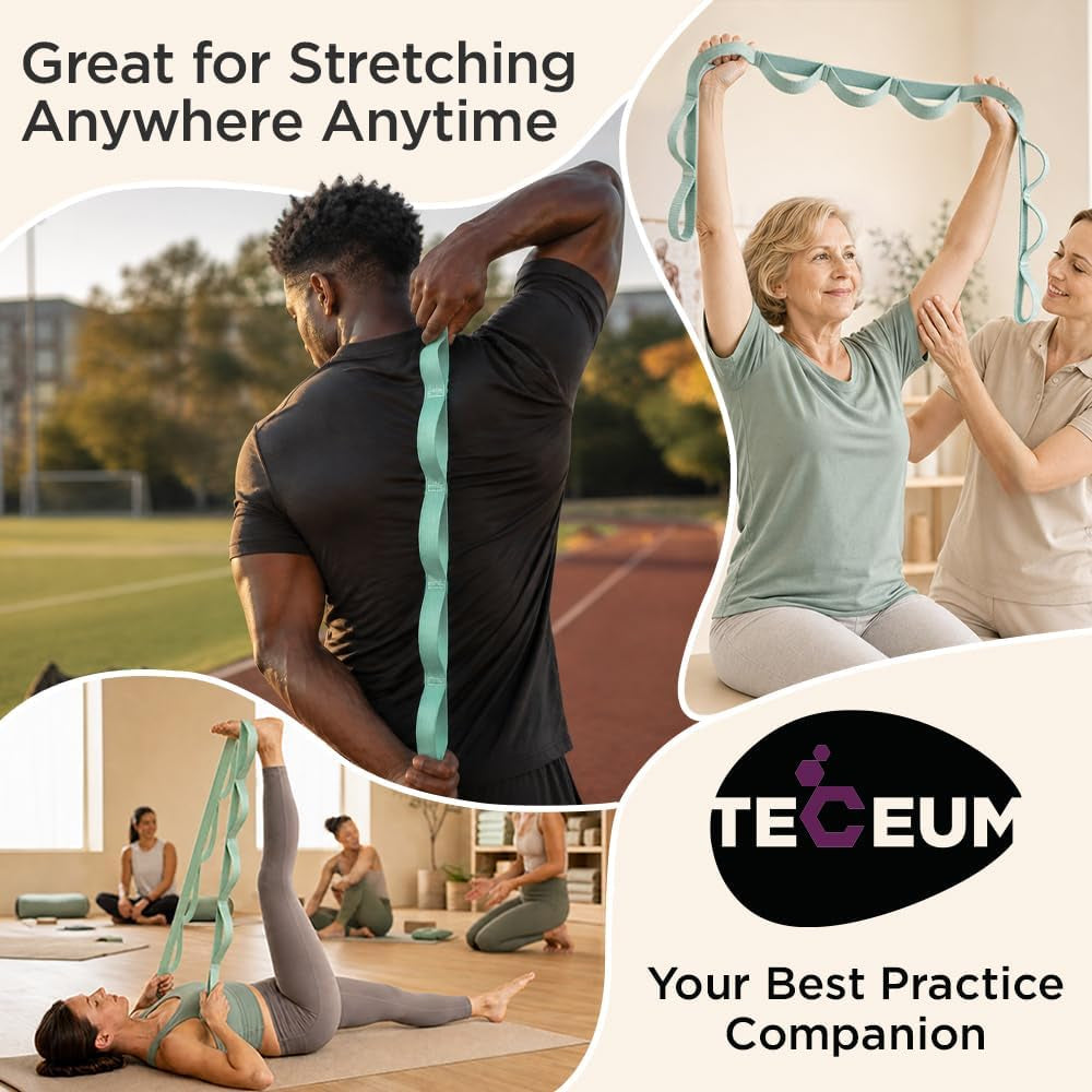 Stretching Strap with 10 Loops – Physical Therapy & Rehab Exercise