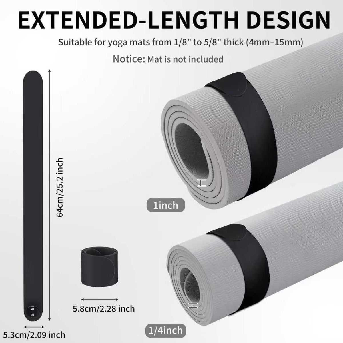 Adjustable Yoga Mat Carrier Strap – Thick Sling & Stretching Band