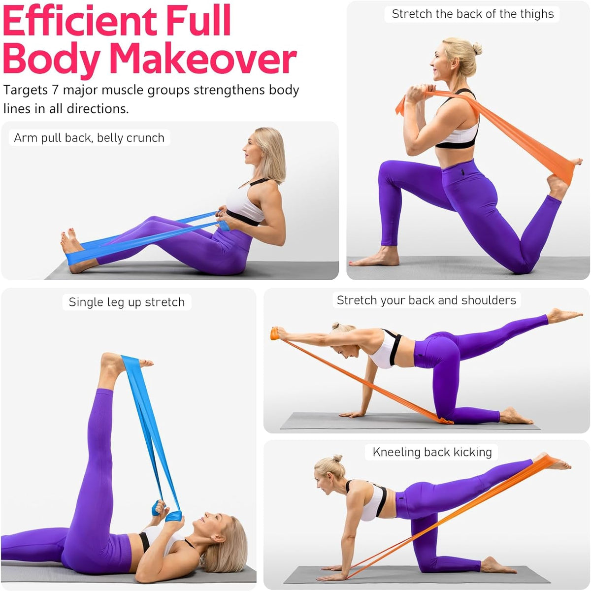 Resistance Bands Set – Exercise Bands for Pilates, Yoga & Therapy