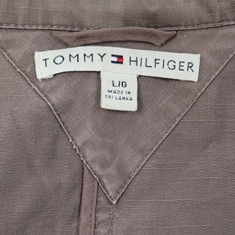 Tommy Hilfiger Womens Large 100% Cotton Long Sleeve Button Up Collared Jacket