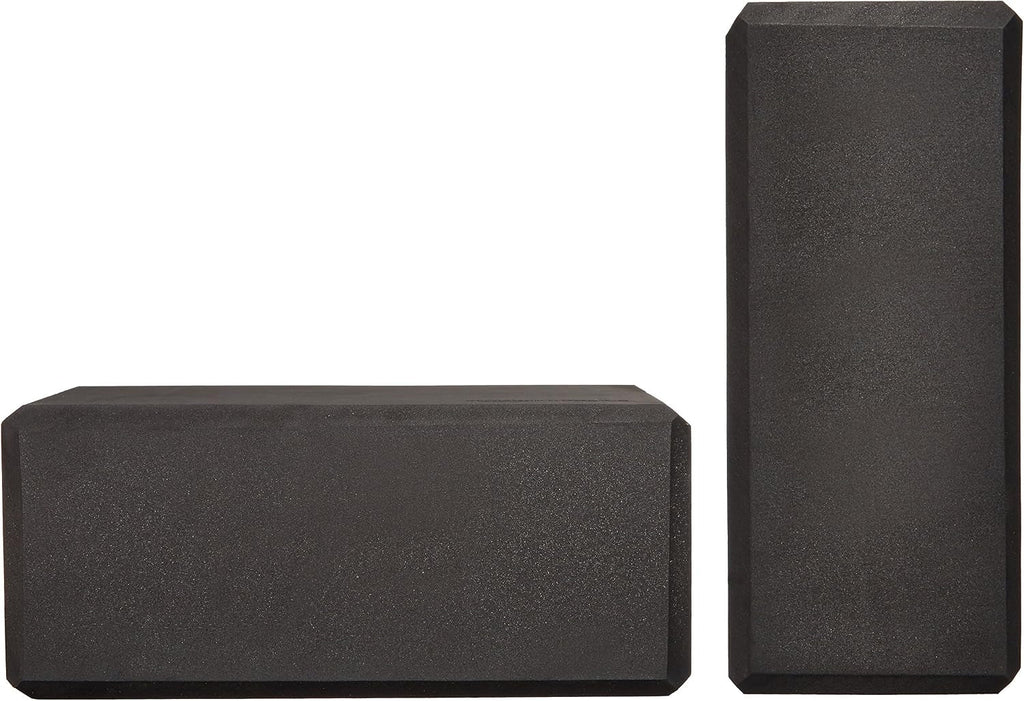 Non-Slip Yoga Blocks Set of 2 – 4×9×6" Black EVA Foam