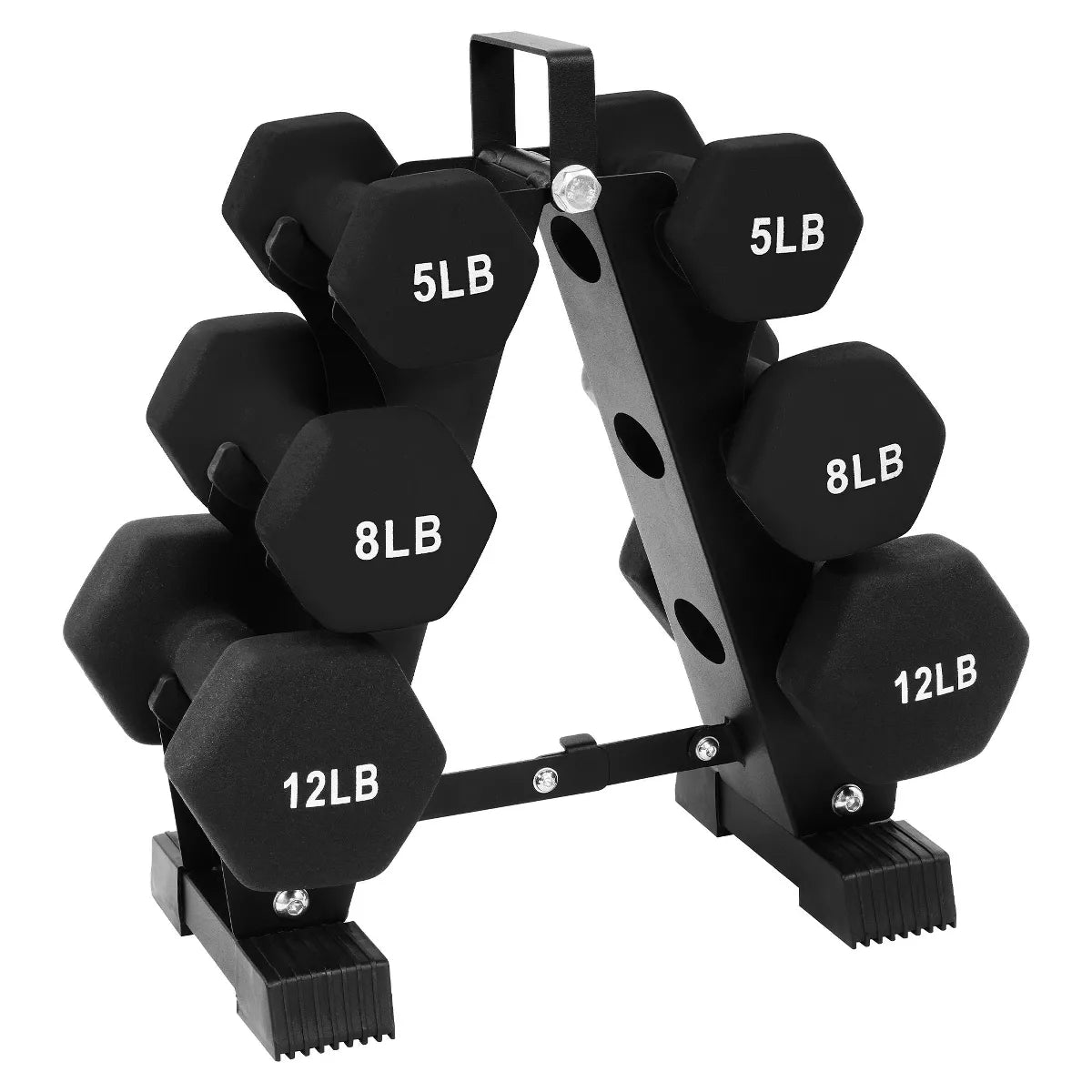 BalanceFrom 110LB Neoprene Dumbbell Set with Stand – 10 Pairs