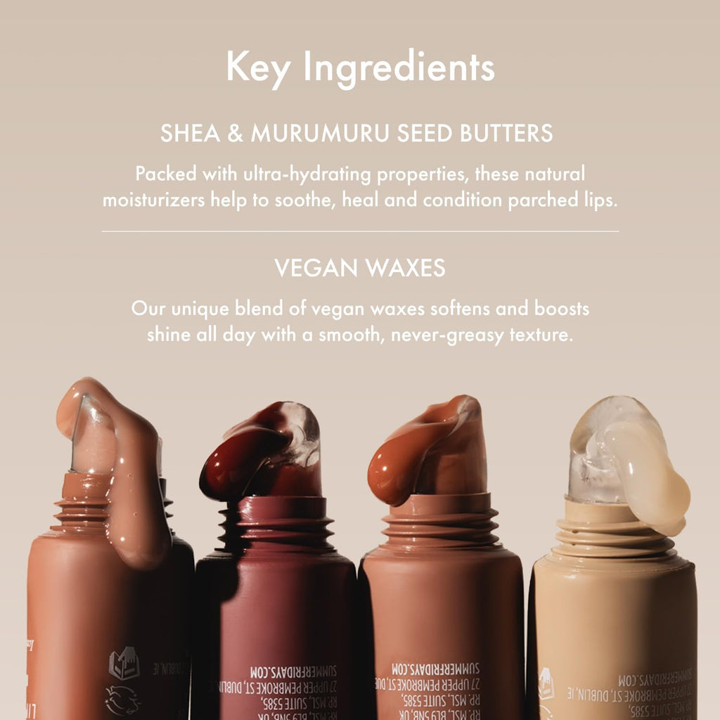 Summer Fridays Lip Butter Balm - Moisturizing Lip Gloss for Instant Shine + Sheer Color - With Nourishing Shea Butter - Everyday Makeup + Skin Care Summer Essentials - Vegan - Pink Sugar (.5 Oz)