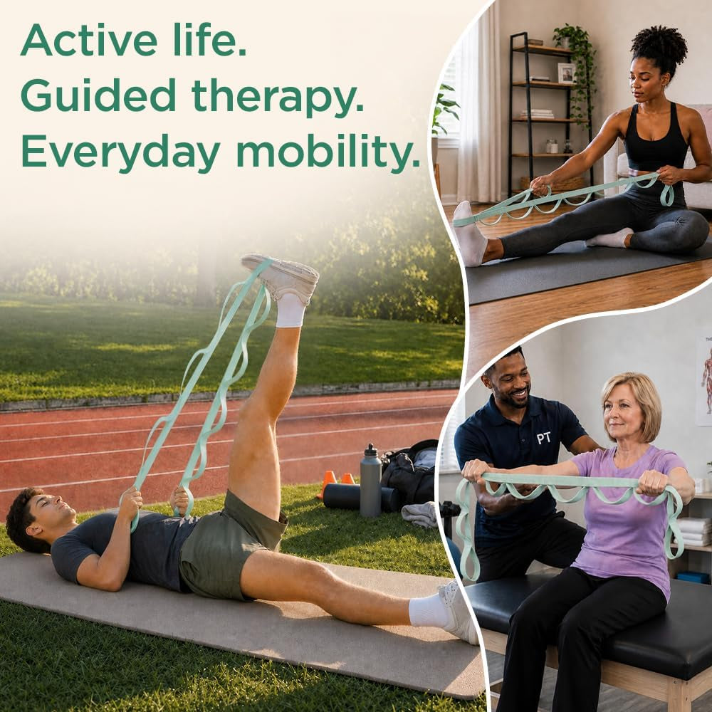 Stretching Strap with 10 Loops – Physical Therapy & Rehab Exercise