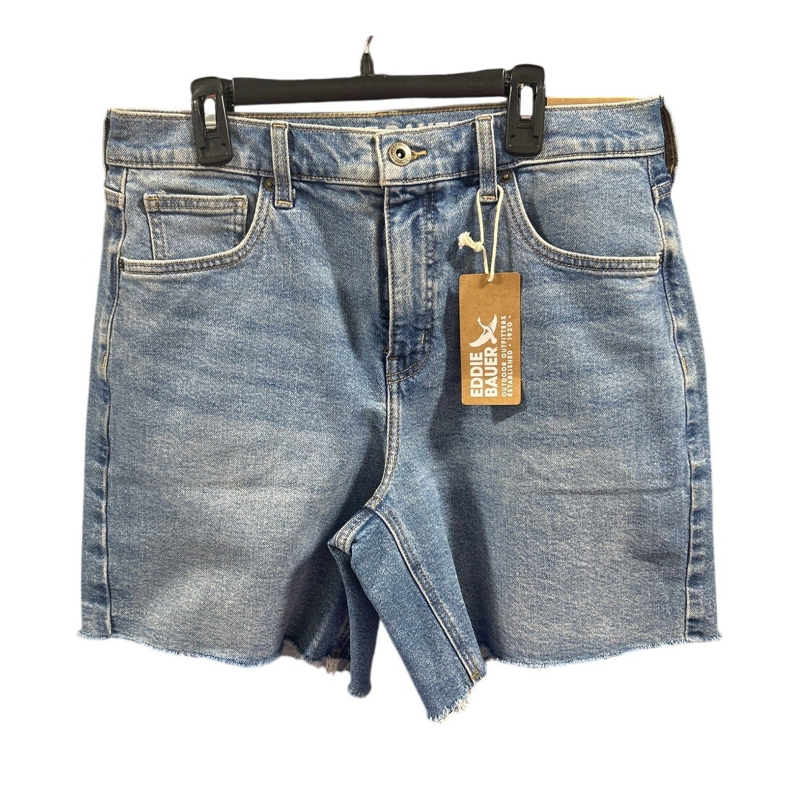 New Eddie Bauer Womens Size 14 Authentic Voyager High Rise Cutoff Denim Shorts