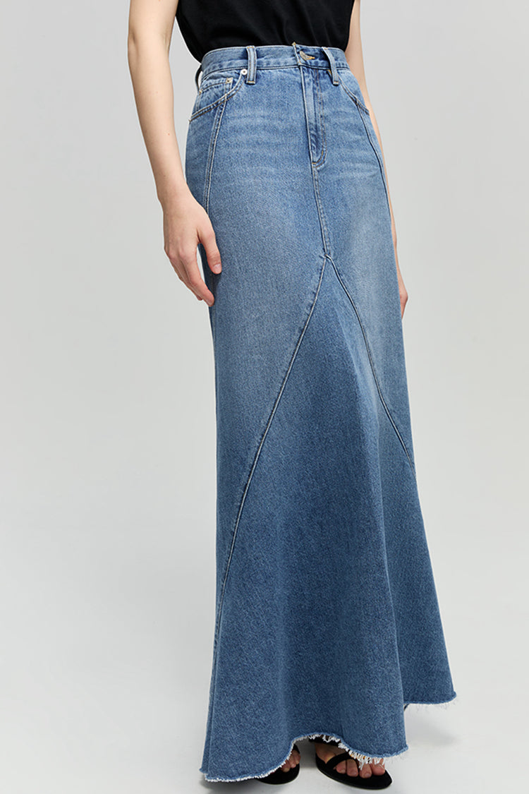 Ocean Wave Denim Skirt HJ821
