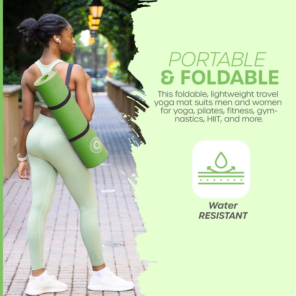 10mm Yoga Mat – Non-Slip Pilates & Fitness Mat with Carry Strap
