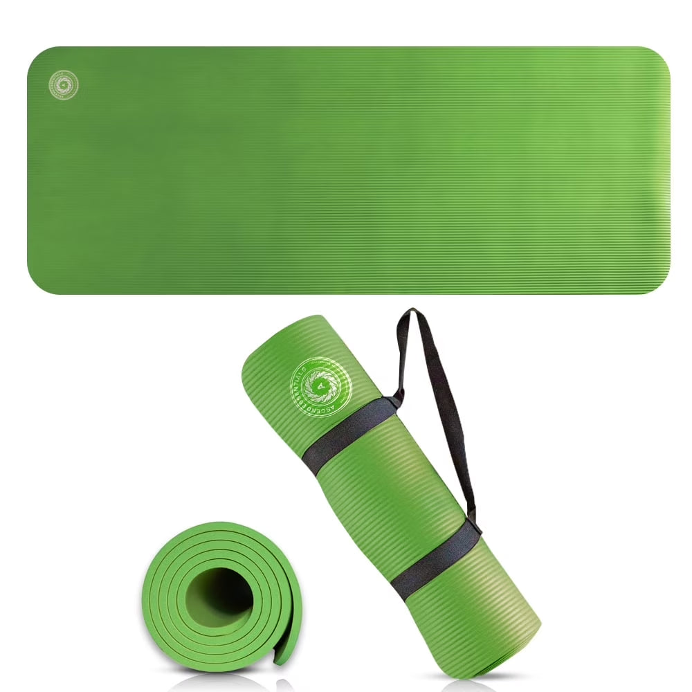 10mm Yoga Mat – Non-Slip Pilates & Fitness Mat with Carry Strap