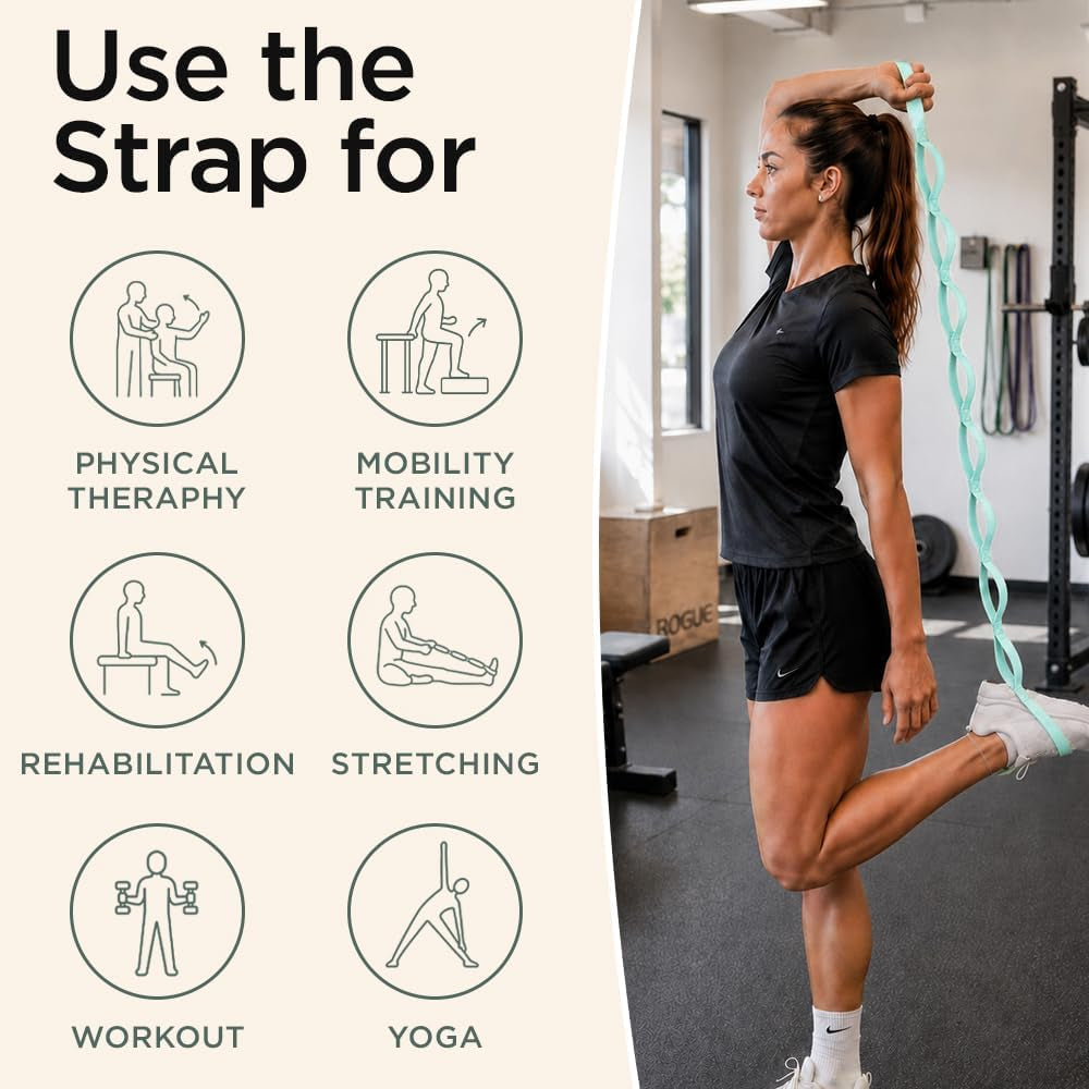 Stretching Strap with 10 Loops – Physical Therapy & Rehab Exercise