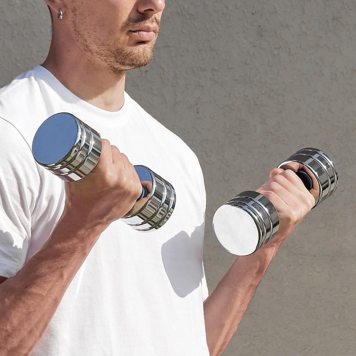 Steel Adjustable Dumbbell – Ultracompact Chrome Weight