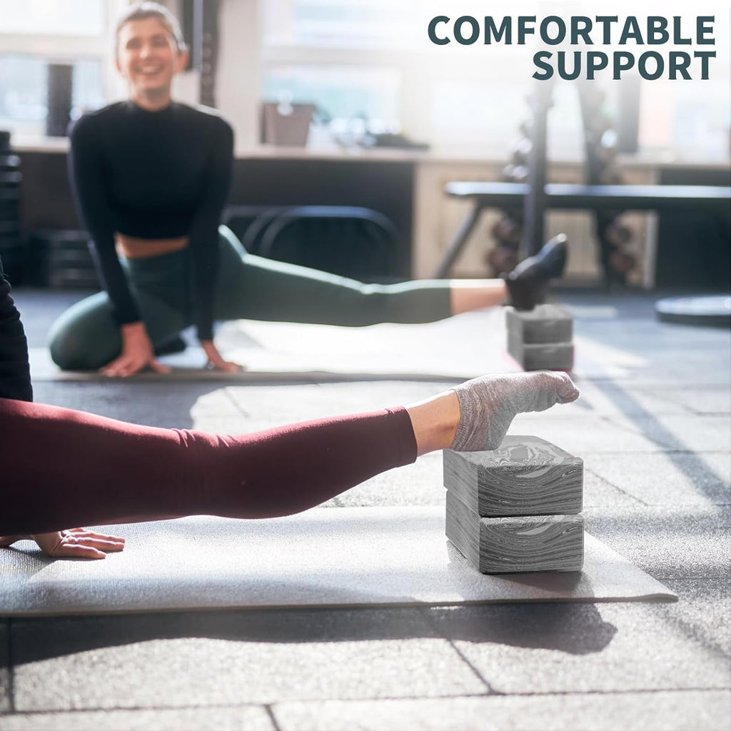 Yoga Blocks 2-Pack – High-Density Non-Slip EVA Foam, 9×6×3"