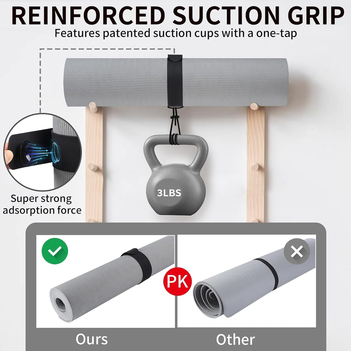 Adjustable Yoga Mat Carrier Strap – Thick Sling & Stretching Band