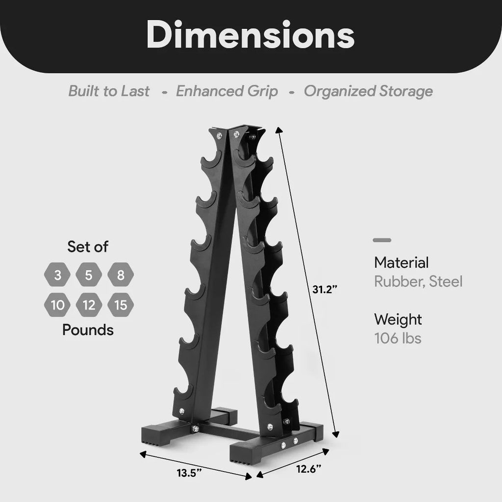 BalanceFrom 110LB Neoprene Dumbbell Set with Stand – 10 Pairs