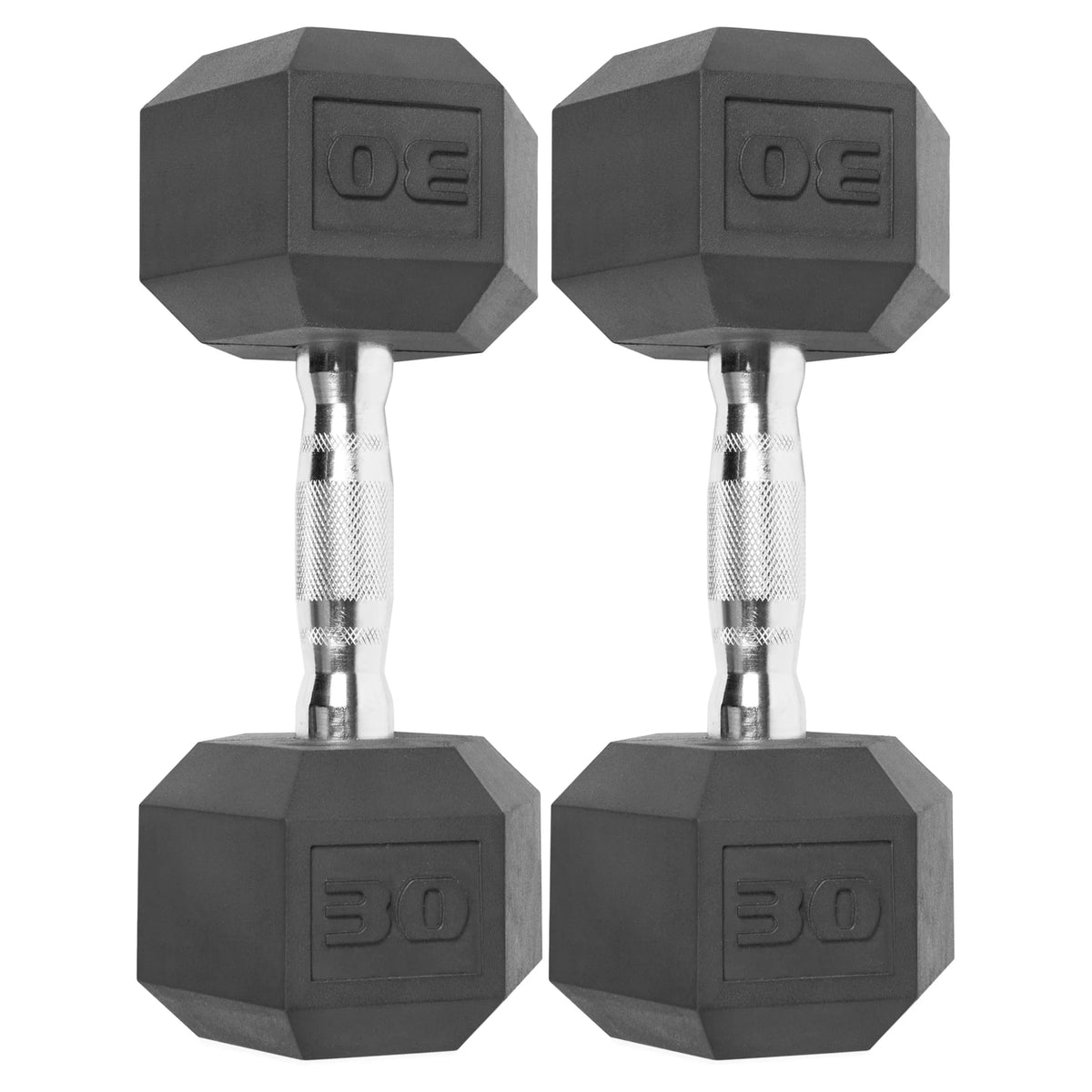 12LB Coated Rubber Hex Dumbbell Pair – Ergonomic Steel Handle