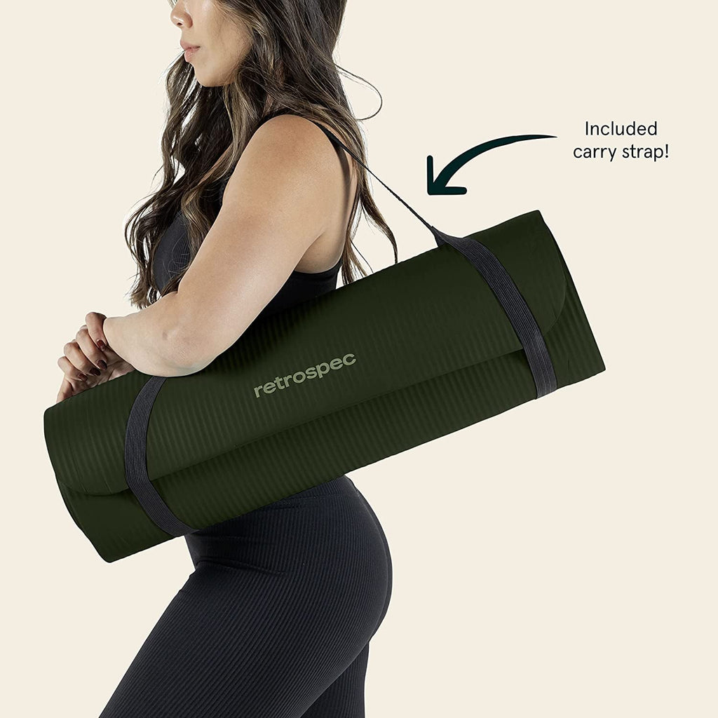 Retrospec Solana Yoga Mat – 1/2" Thick Non-Slip 72×24" Mat