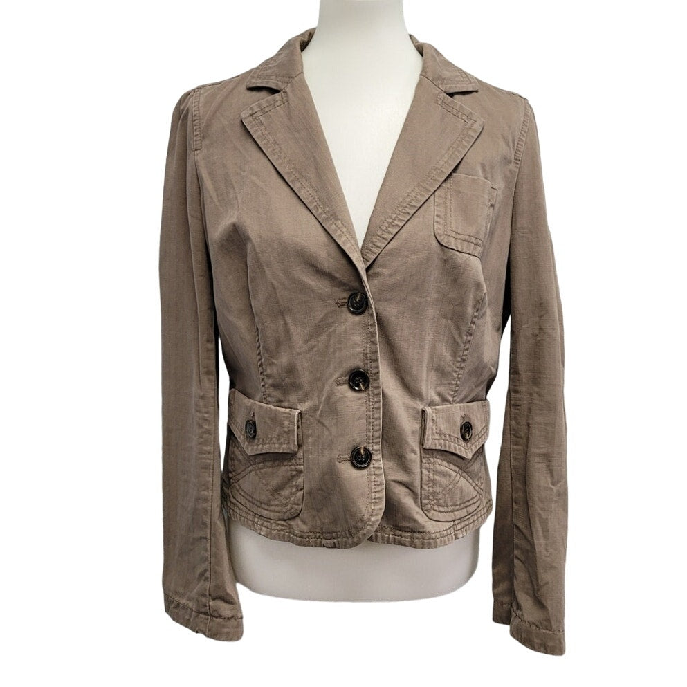 Tommy Hilfiger Womens Large 100% Cotton Long Sleeve Button Up Collared Jacket