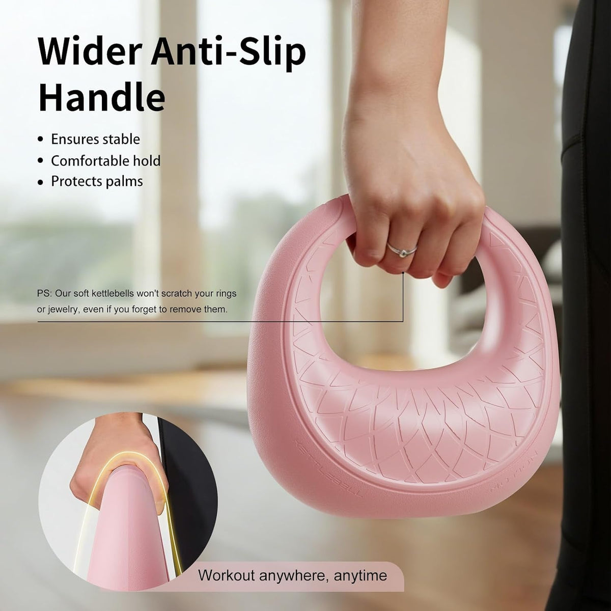 Soft Kettlebell – Anti-Slip Grip, 6/10/15LB Strength Training
