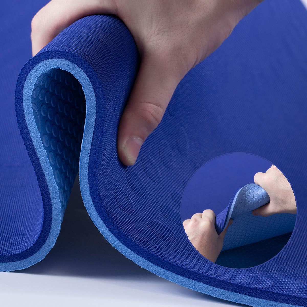 JELS Extra-Thick TPE Yoga Mat – 2/5" Non-Slip 72×26" with Strap