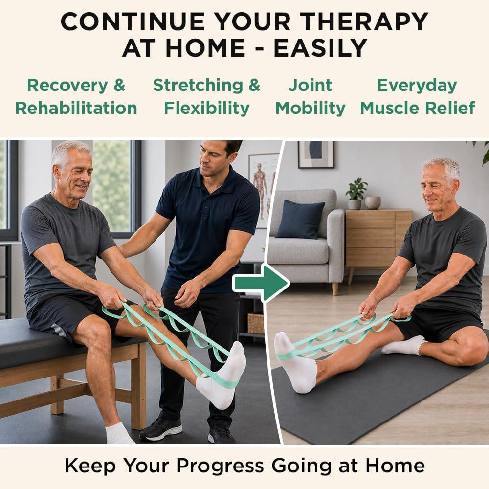 Stretching Strap with 10 Loops – Physical Therapy & Rehab Exercise