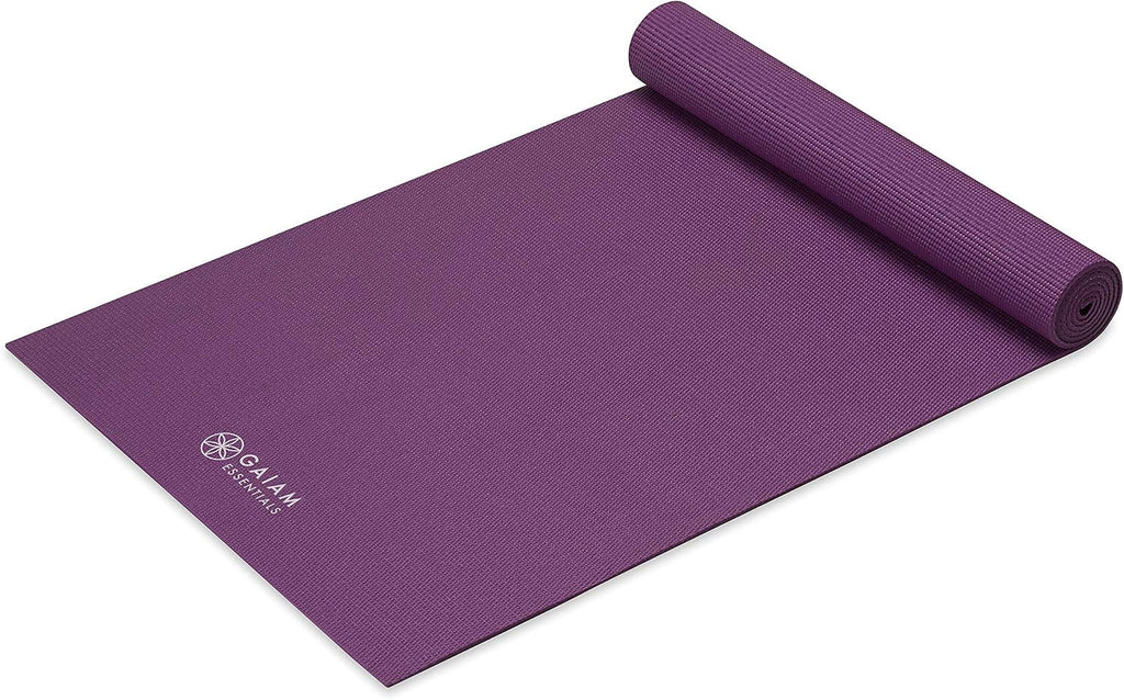 Gaiam Essentials Yoga Mat – 1/4" Thick 6mm with Carrier Strap