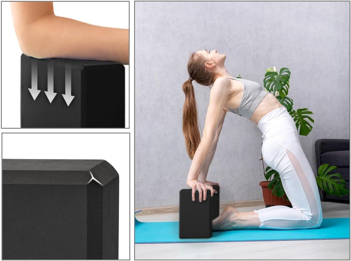 Yoga Blocks 2-Pack – Non-Slip Fitness & Pilates Blocks for Stretching