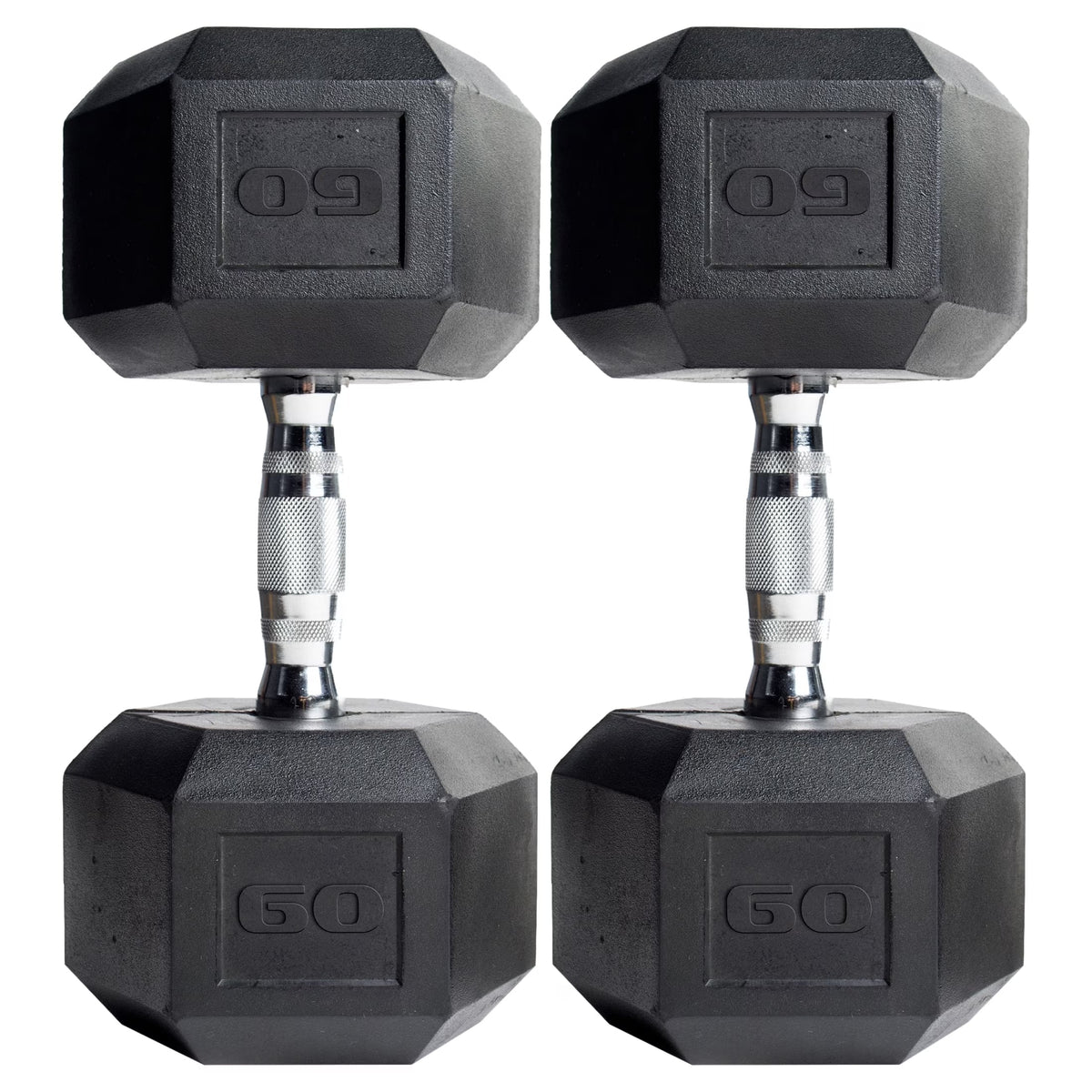 12LB Coated Rubber Hex Dumbbell Pair – Ergonomic Steel Handle