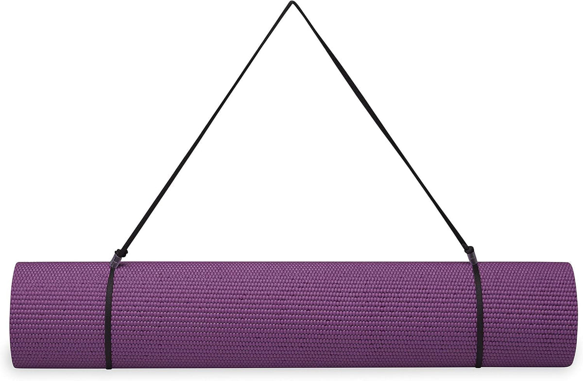 Gaiam Essentials Yoga Mat – 1/4" Thick 6mm with Carrier Strap